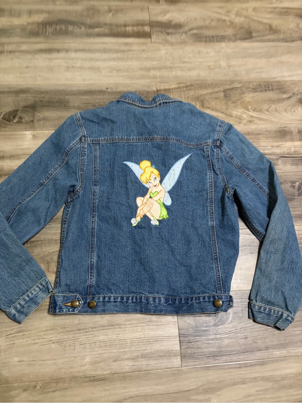 Vintage Y2K Disney Tinkerbell Cartoon Retro Essential Jean Denim Jacket